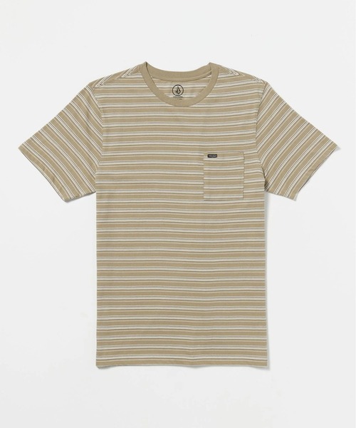VOLCOM（ボルコム）の「【VOLCOM/ボルコム】Sylvan Crew Short Sleeve/半袖ボーダー胸ポケTシャツ（Tシャツ/カットソー・メンズ・ライトブルー/ライトグリーン/ベージュ系その他・SMALL/MEDIUM/LARGE/X-LARGE）」の2枚目の写真