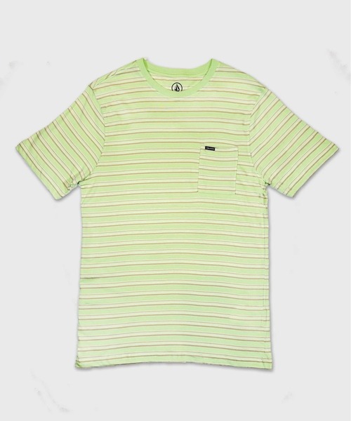 VOLCOM（ボルコム）の「【VOLCOM/ボルコム】Sylvan Crew Short Sleeve/半袖ボーダー胸ポケTシャツ（Tシャツ/カットソー・メンズ・ライトブルー/ライトグリーン/ベージュ系その他・SMALL/MEDIUM/LARGE/X-LARGE）」の3枚目の写真