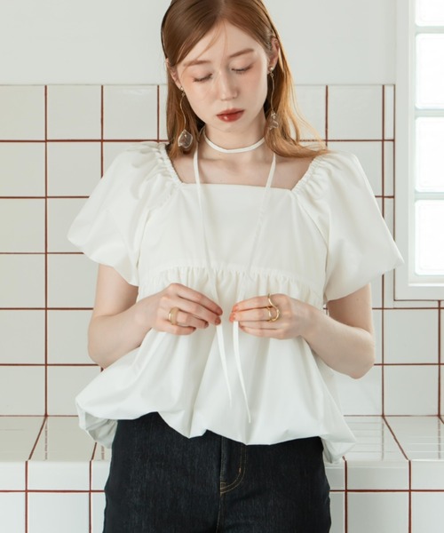 【リボンちゃん様おまとめ】シャイニーパフブラウス、パフスリーブカットソー リボンちゃん様おまとめ】シャイニーパフブラウス、パフスリーブ