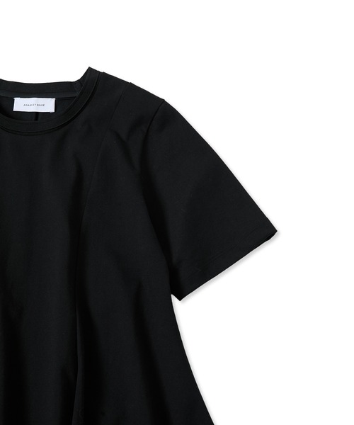 ADAM ET ROPE'(アダムエロペ)の「【サステナブル】アシメフレアプルオーバー(Tシャツ/カットソー・レディース・ダークブラウン/ホワイト/ブラック・FREE)」の12枚目の写真