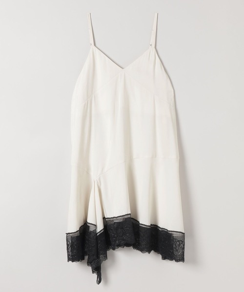 JEANASIS(ジーナシス)の「ピーチスキンレーストリムキャミ/579840(キャミソール・レディース・ベージュ/オフホワイト/チャコールグレー・FREE)」の2枚目の写真