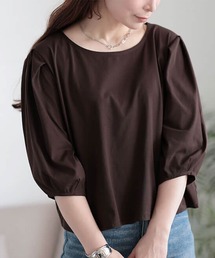 クロップド丈ランタンスリーブTシャツ【大きいサイズ対応】