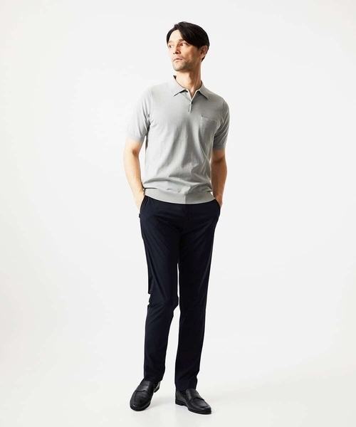 MICHEL KLEIN HOMME (ミッシェルクランオム)の「半袖ニットポロシャツ(ポロシャツ・メンズ・ライトグレー/ブラック/オレンジ・MEDIUM/LARGE/X-LARGE)」の7枚目の写真