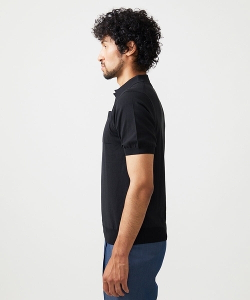 MICHEL KLEIN HOMME (ミッシェルクランオム)の「半袖ニットポロシャツ(ポロシャツ・メンズ・ライトグレー/ブラック/オレンジ・MEDIUM/LARGE/X-LARGE)」の9枚目の写真
