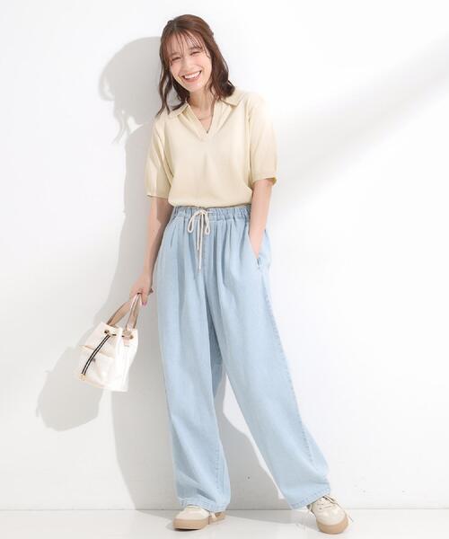 SHOO・LA・RUE（シューラルー）の「暑い夏も軽やかに デニムイージーワイドパンツ（その他パンツ・レディース・グレー/ブルー・04/03/02/01）」の17枚目の写真