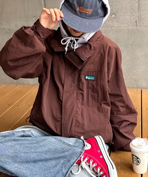 Franklin Climbing（フランクリンクライミング）の「【Franklin Climbing】　男女兼用/撥水/防風/カスケードスタンドジャケット（ナイロンジャケット・メンズ・ブラウン/ブルー/ブラック/オレンジ・MEDIUM/LARGE/SMALL）」の6枚目の写真