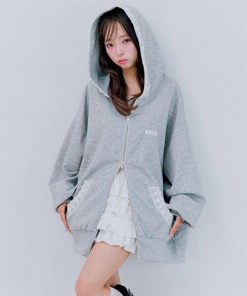 セール】レース付きZIPパーカー（パーカー）｜OLIVE des OLIVE