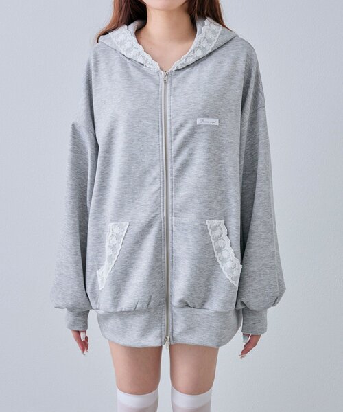 セール】レース付きZIPパーカー（パーカー）｜OLIVE des OLIVE