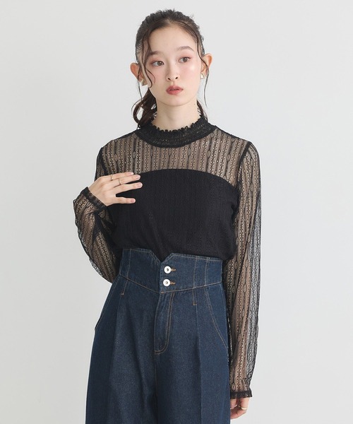 earth music&ecology(アースミュージックアンドエコロジー)の「レースドッキングプルオーバー(Tシャツ/カットソー・レディース・ブラック/オフホワイト/モカ/ピンク・S/M)」の10枚目の写真