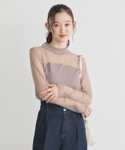 earth music&ecology(アースミュージックアンドエコロジー)の「レースドッキングプルオーバー(Tシャツ/カットソー・レディース・ブラック/オフホワイト/モカ/ピンク・S/M)」の13枚目の写真