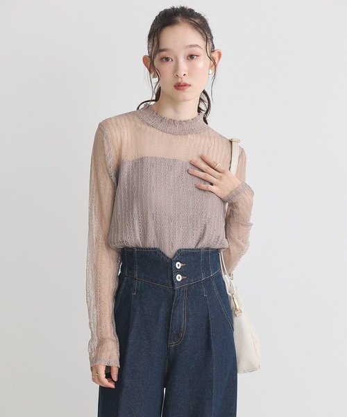 earth music&ecology(アースミュージックアンドエコロジー)の「レースドッキングプルオーバー(Tシャツ/カットソー・レディース・ブラック/オフホワイト/モカ/ピンク・S/M)」の14枚目の写真