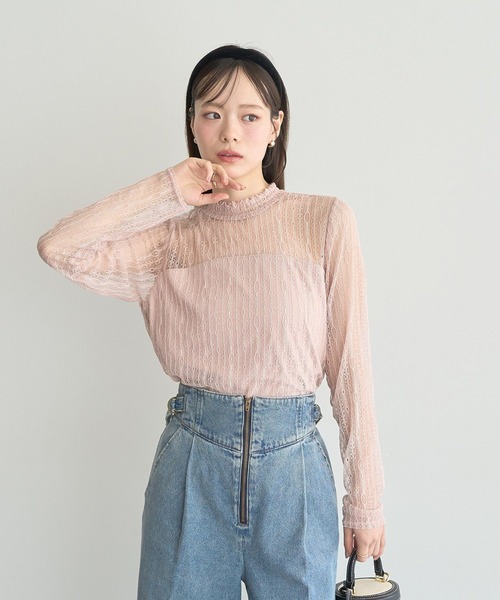 earth music&ecology(アースミュージックアンドエコロジー)の「レースドッキングプルオーバー(Tシャツ/カットソー・レディース・ブラック/オフホワイト/モカ/ピンク・S/M)」の17枚目の写真