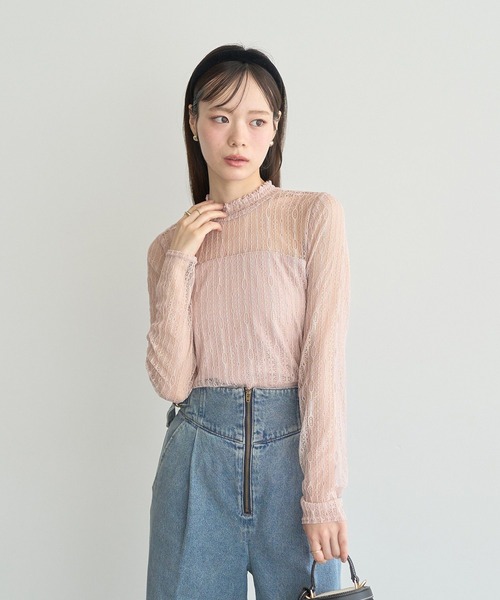 earth music&ecology(アースミュージックアンドエコロジー)の「レースドッキングプルオーバー(Tシャツ/カットソー・レディース・ブラック/オフホワイト/モカ/ピンク・S/M)」の18枚目の写真