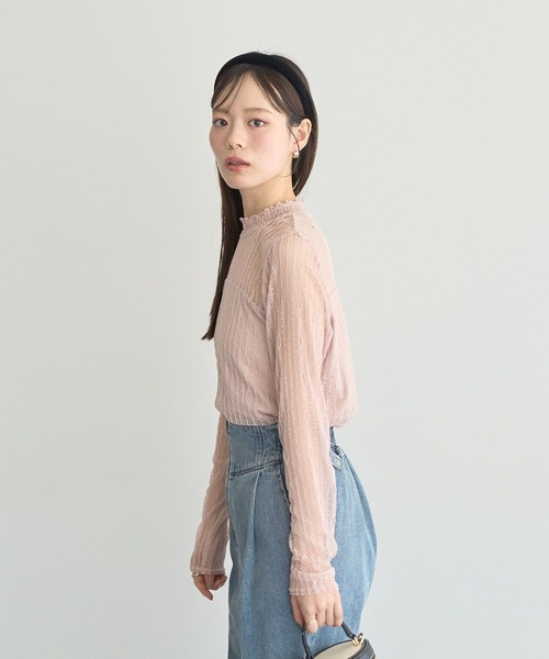 earth music&ecology(アースミュージックアンドエコロジー)の「レースドッキングプルオーバー(Tシャツ/カットソー・レディース・ブラック/オフホワイト/モカ/ピンク・S/M)」の19枚目の写真
