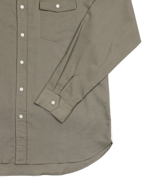 The DUFFER of ST.GEORGE(ザダファーオブセントジョージ)の「LINEN BLEND COOLMAX NO COLLAR SHIRT:セットアップ 麻混クールマックス ノーカラーシャツ(シャツ/ブラウス・メンズ・ネイビー/グレイッシュベージュ・X-LARGE/LARGE/MEDIUM/SMALL)」の4枚目の写真