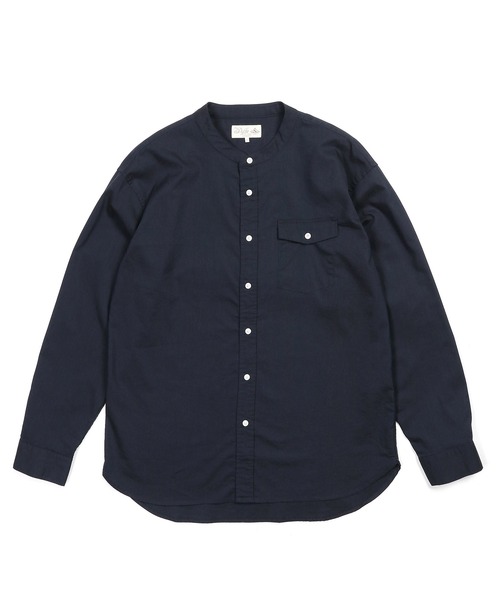 The DUFFER of ST.GEORGE(ザダファーオブセントジョージ)の「LINEN BLEND COOLMAX NO COLLAR SHIRT:セットアップ 麻混クールマックス ノーカラーシャツ(シャツ/ブラウス・メンズ・ネイビー/グレイッシュベージュ・X-LARGE/LARGE/MEDIUM/SMALL)」の12枚目の写真
