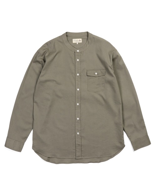 The DUFFER of ST.GEORGE(ザダファーオブセントジョージ)の「LINEN BLEND COOLMAX NO COLLAR SHIRT:セットアップ 麻混クールマックス ノーカラーシャツ(シャツ/ブラウス・メンズ・ネイビー/グレイッシュベージュ・X-LARGE/LARGE/MEDIUM/SMALL)」の11枚目の写真
