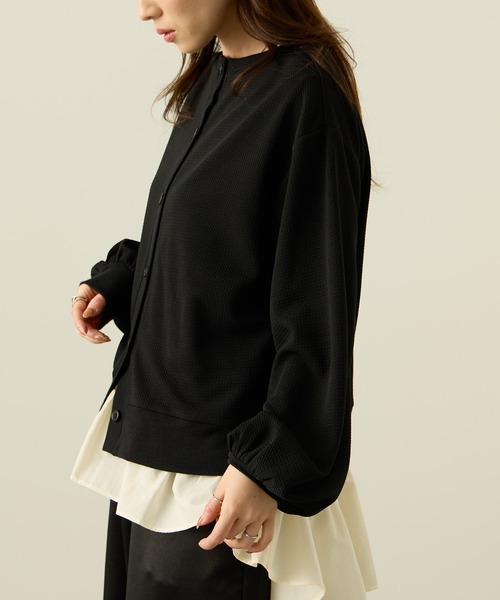 NAVY(ネイビー)の「nAvy ジャガードカーディガン(カーディガン/ボレロ・レディース・ベージュ/ブラック/チャコールグレー・M/L)」の7枚目の写真