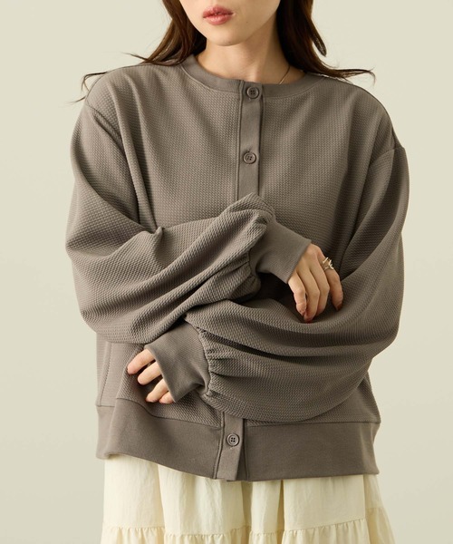 NAVY(ネイビー)の「nAvy ジャガードカーディガン(カーディガン/ボレロ・レディース・ベージュ/ブラック/チャコールグレー・M/L)」の11枚目の写真
