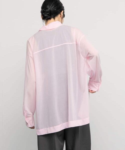 KBF（ケイビーエフ）の「シアールーズシャツ（シャツ/ブラウス・レディース・チャコールグレー/ベージュ/ピンク・ONE）」の22枚目の写真