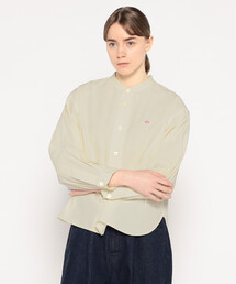 DANTON バンドカラーシャツ ロゴ ワンポイント 定番 お洒落 DANTON バンドカラーシャツ ロゴ ワンポイント 定番 お洒落 ベージュ