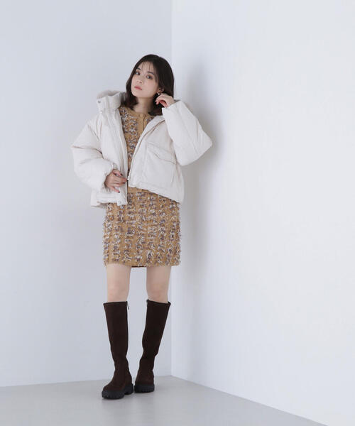 Natural Beauty フード付きジャケット ベージュ シアージャケット | NATURAL BEAUTY BASIC（ナチュラル