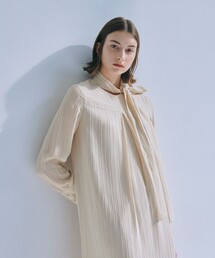 Paul Stuart（ポールスチュアート）の「ラメジャガードストライプ　ワンピース（ワンピース）」