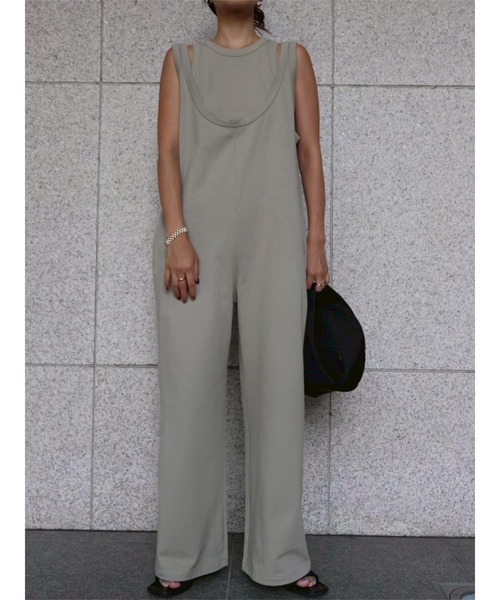 TRUNC(トランクエイティーエイト)の「Layered All In One(サロペット/オーバーオール・レディース・ブラック/カーキ・FREE)」の1枚目の写真