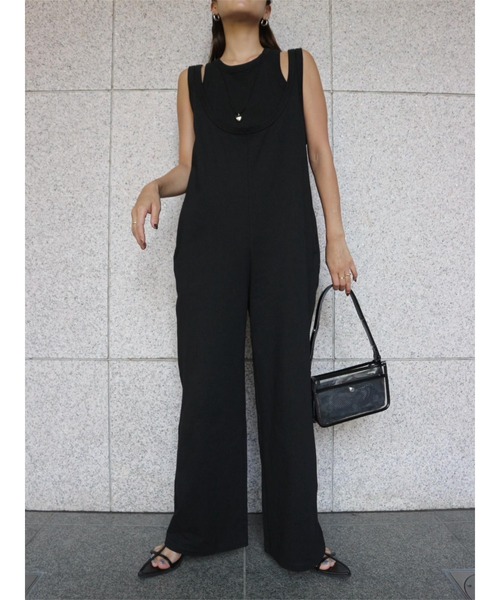 TRUNC(トランクエイティーエイト)の「Layered All In One(サロペット/オーバーオール・レディース・ブラック/カーキ・FREE)」の2枚目の写真