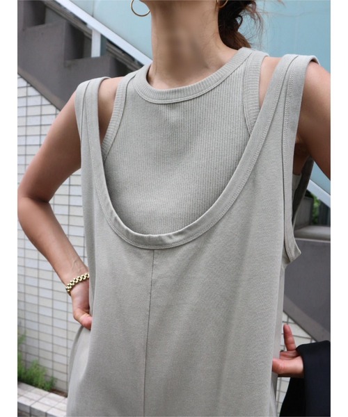 TRUNC(トランクエイティーエイト)の「Layered All In One(サロペット/オーバーオール・レディース・ブラック/カーキ・FREE)」の10枚目の写真