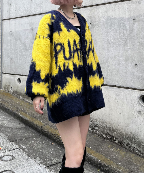 SPIRALGIRL(スパイラルガール)の「配色ミドルカーデ(カーディガン/ボレロ・レディース・ブラック/レッド/イエロー・FREE)」の3枚目の写真