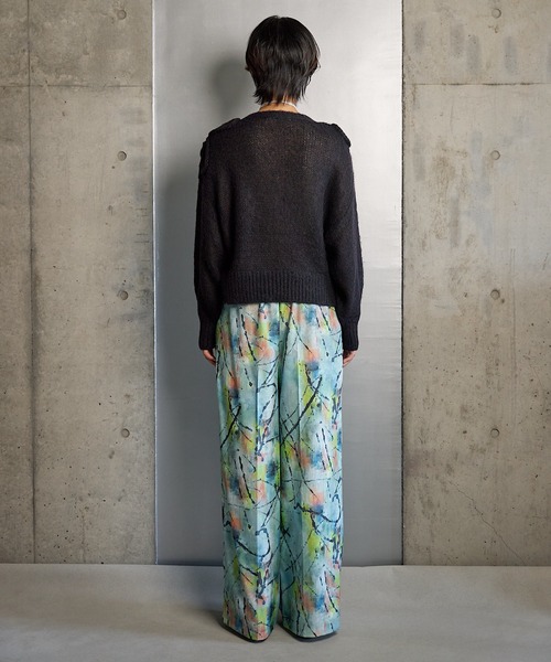 RUMCHE（ラムシェ）の「"Hidamari" Paint Trousers / ヒダマリペイントパンツ（スラックス・レディース・ブルー・SMALL/MEDIUM）」の3枚目の写真