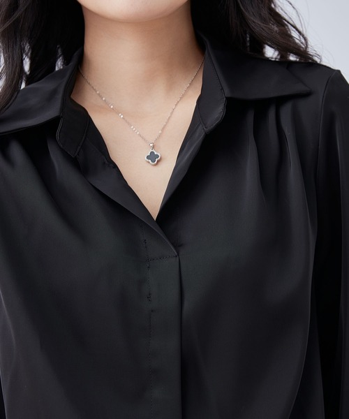 Lace Ladies(レースレディース)の「スキッパーネック 比翼 デザイン 長袖 シャツ(シャツ/ブラウス・レディース・アイボリー/ブラック/イエロー/ホワイト・XL/M)」の14枚目の写真