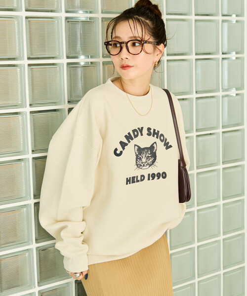 FREAK'S STORE(フリークスストア)の「限定展開 アニマル カレッジ フロッキー ロゴ スウェット(スウェット・レディース・ベージュ/スミクロ/杢グレー/ナチュラル/オフホワイト/グリーン/ピンク/ネイビー・フリ-)」の17枚目の写真