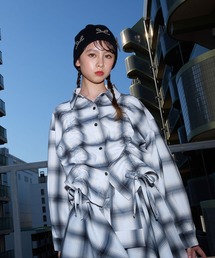 BISKEE | シャーリングチェックシャツ×裾ロゴタンクトップセット(シャツ/ブラウス)