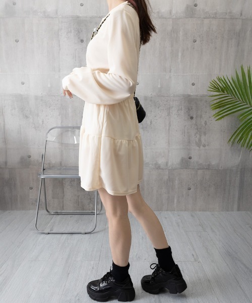 Miniministore(ミニミニストア)の「ティアードミニワンピース ウエストマーク(ワンピース・レディース・ブラック/ワインレッド/アイボリー・FREE)」の9枚目の写真