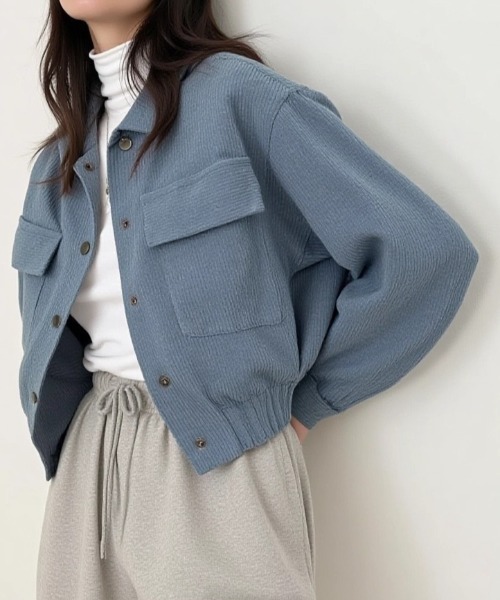 cammie（キャミー）の「コーデュロイドローストリングショートジャケット（その他アウター・レディース・ブラック/アイボリー/ブルー・M/L）」の12枚目の写真