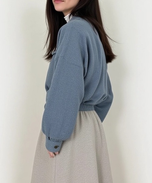 cammie（キャミー）の「コーデュロイドローストリングショートジャケット（その他アウター・レディース・ブラック/アイボリー/ブルー・M/L）」の8枚目の写真