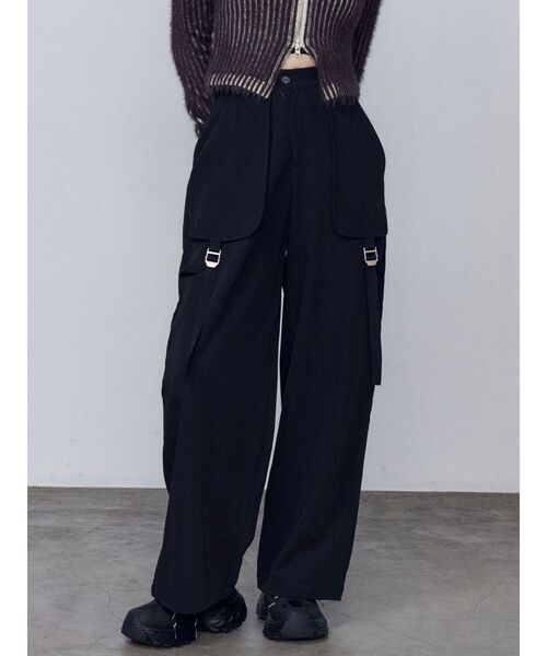 EMODA(エモダ)の「クロスベルトワイドパンツ(その他パンツ・レディース・ブラウン/ブラック・SMALL/MEDIUM)」の10枚目の写真