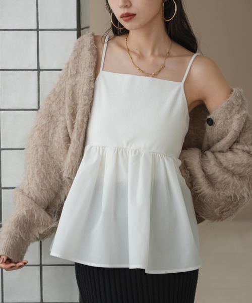 Bibiy フリルキャミソール ホワイト F Bibiy フリル付きホワイトTシャツ サイズF Bibiy. フリルキャミソール