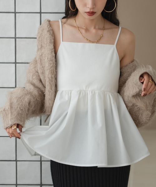 リブフリルキャミ（キャミソール）｜hinari（ヒナリ）のファッション