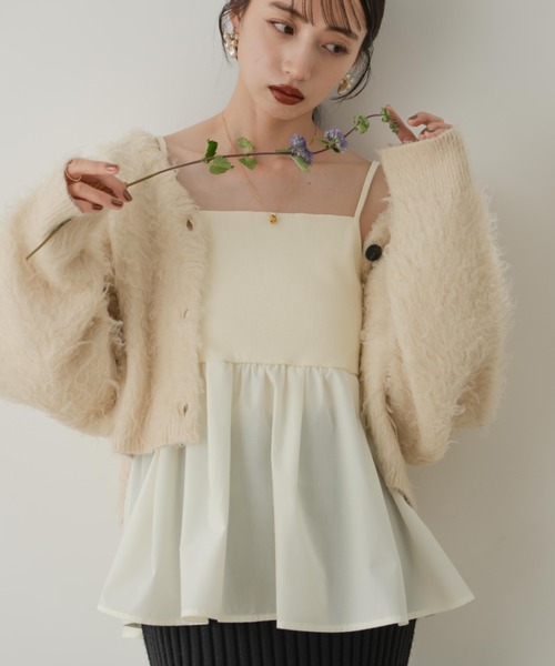 リブフリルキャミ（キャミソール）｜hinari（ヒナリ）のファッション