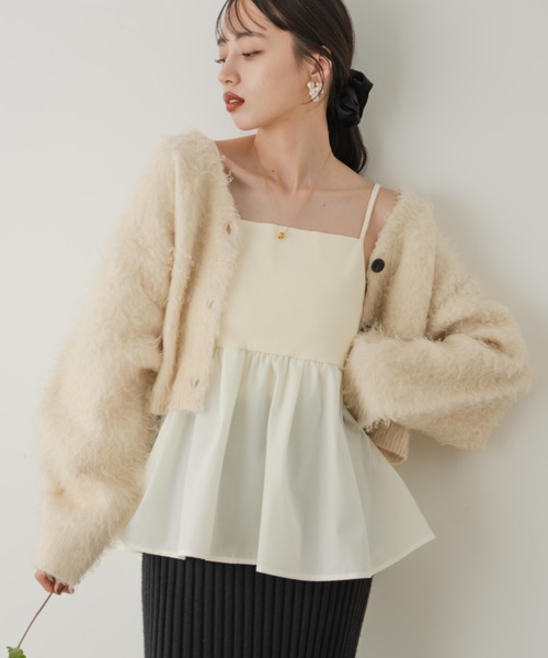 リブフリルキャミ（キャミソール）｜hinari（ヒナリ）のファッション