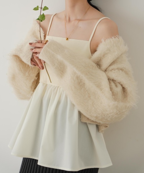 hinari（ヒナリ）の「リブフリルキャミ（キャミソール・レディース・オフホワイト/アイボリー・FREE）」の18枚目の写真