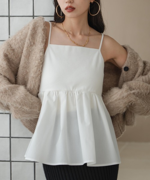 リブフリルキャミ（キャミソール）｜hinari（ヒナリ）のファッション