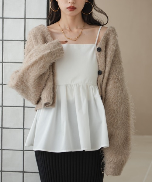 hinari ボンディングショートスウェット&リブフリルキャミ hinari ボンディングショートスウェット リブフリルキャミ セット