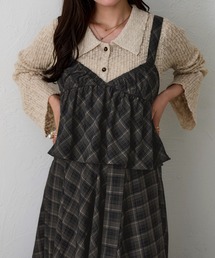 apres jour clair(アプレジュールクレア)の【apres jour clair】【セットアップ可能】チェックリボンビスチェ(その他トップス)