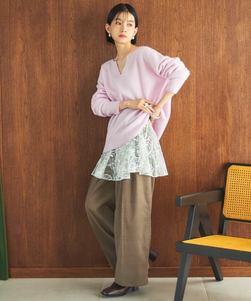 Doux archives（ドゥアルシーヴ）の「2タックチェックパンツ（その他パンツ・レディース・ブラウン/グレー・36/38）」の3枚目の写真
