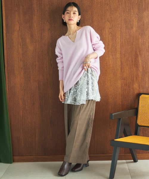 Doux archives（ドゥアルシーヴ）の「2タックチェックパンツ（その他パンツ・レディース・ブラウン/グレー・36/38）」の11枚目の写真