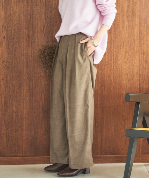 Doux archives（ドゥアルシーヴ）の「2タックチェックパンツ（その他パンツ・レディース・ブラウン/グレー・36/38）」の16枚目の写真